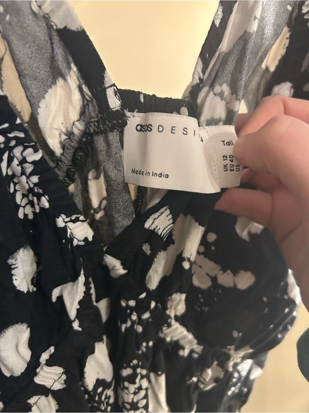 ASOS Black and White Vneck Printed Maxi Dress size 8 - Picture 4 of 7